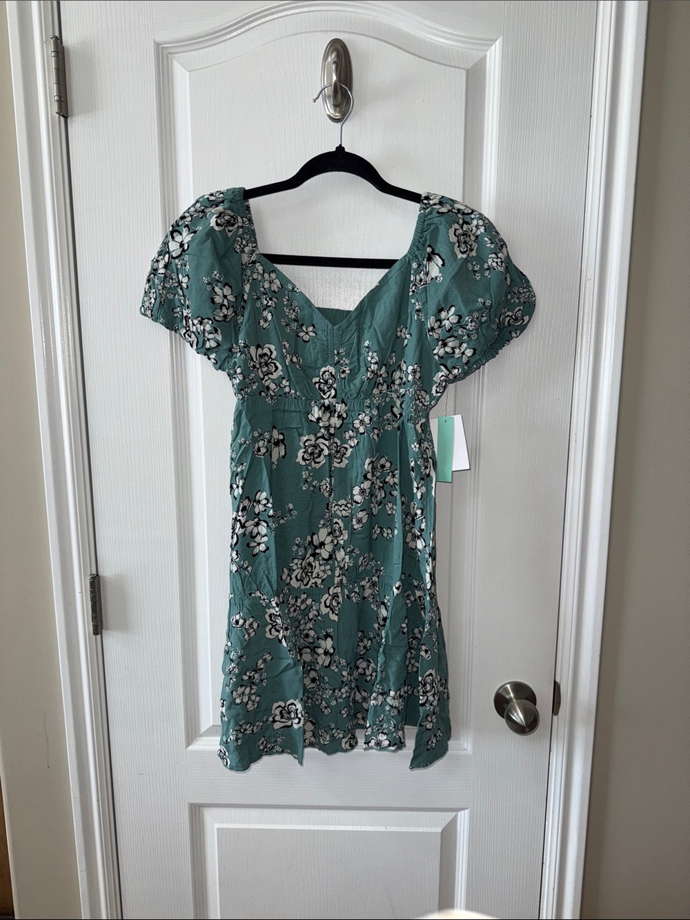 Abound Teal Floral Mini Dress